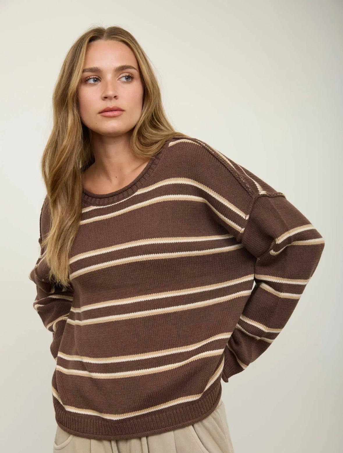 Miller Striped Knit | Hot Chocolate