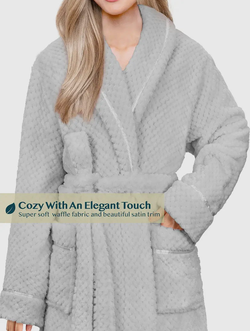 Warm Embrace Satin Trim Robe | 2 Colour Options