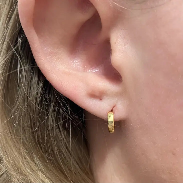 18K Gold Filled Small Clicker Hoop Earrings