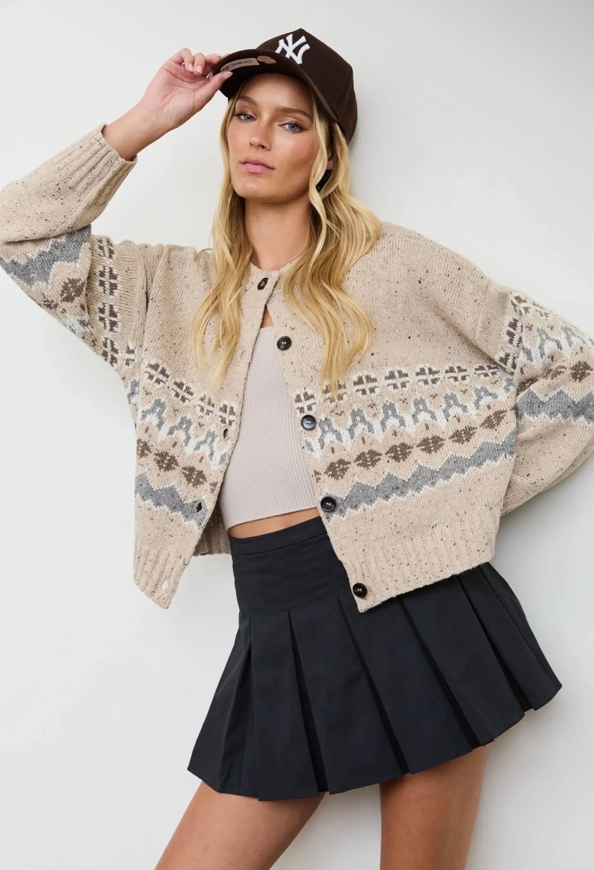 Bellamy Fair Isle Cardi | Oat