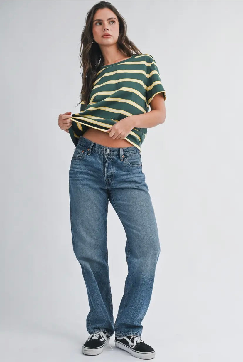 Monet Striped Tee | Green