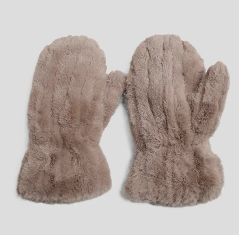 Aspen Seamed Faux Fur Mitts | 5 Colour Options