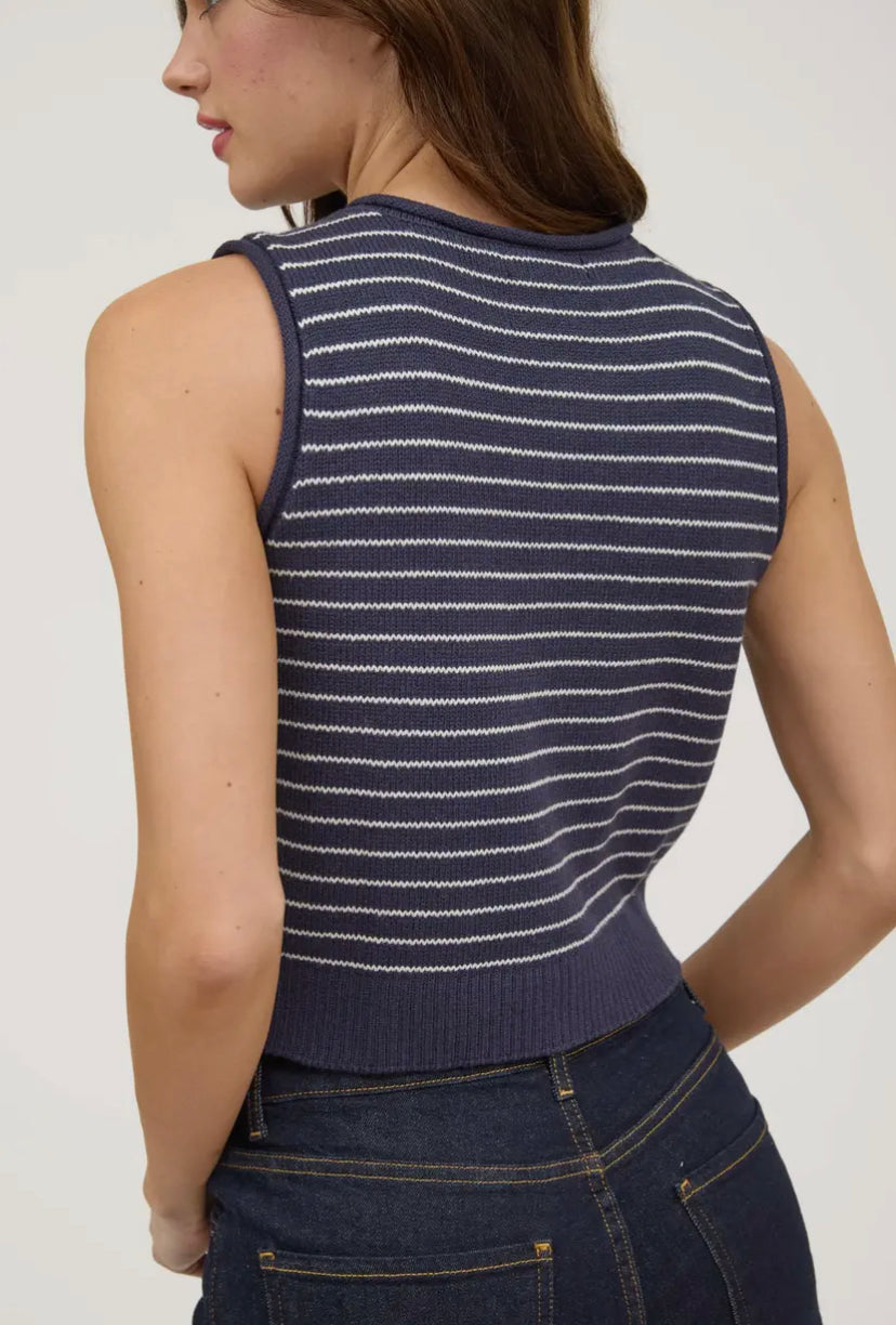 Aro Knit Vest | Navy