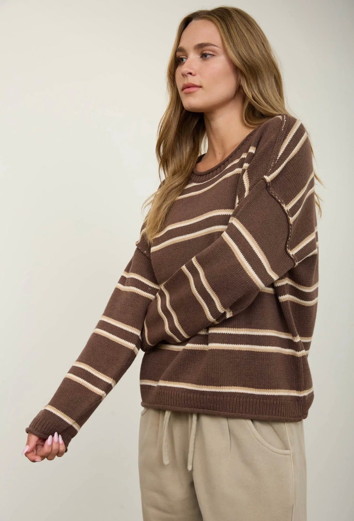 Miller Striped Knit | Hot Chocolate