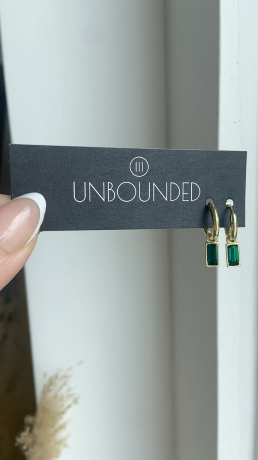 UNBOUNDED | Emerald Charm Hoops