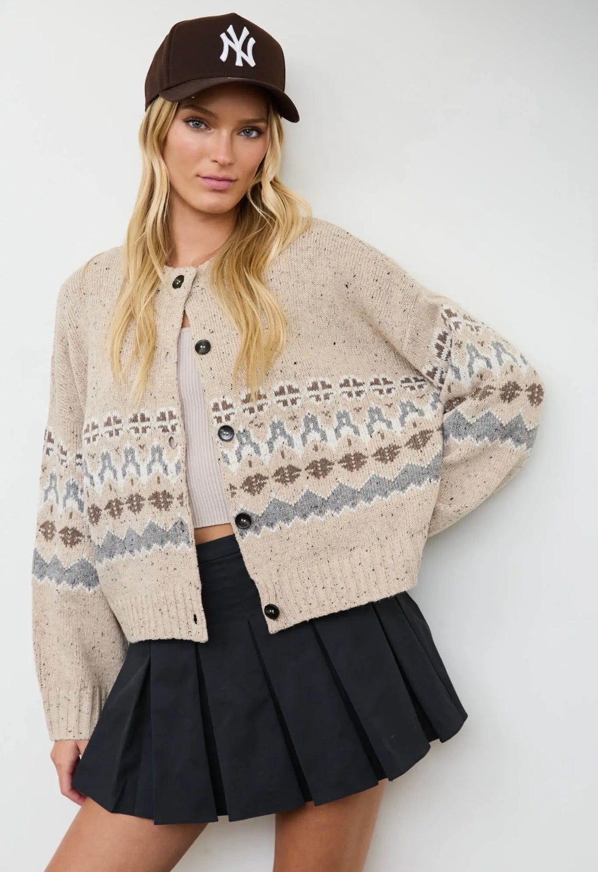 Bellamy Fair Isle Cardi | Oat