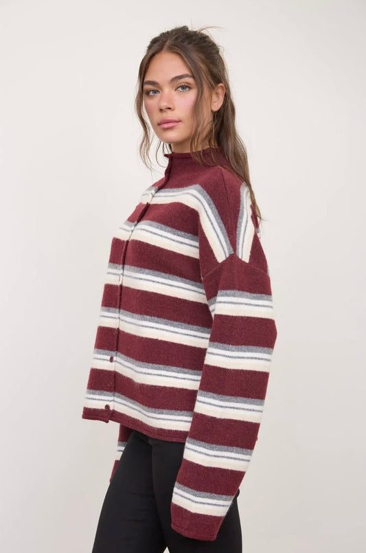 Bennet Striped Cardigan | Mulberry