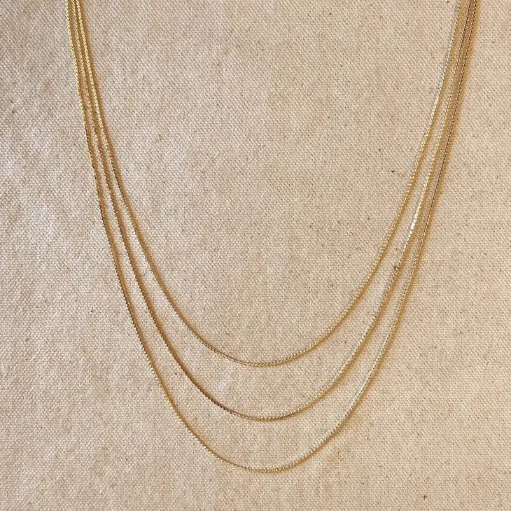 18K Gold Filled Dainty Chain Necklace 16" *single chain