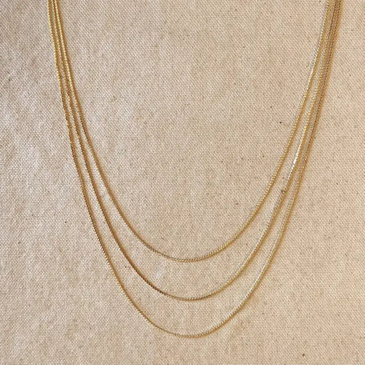 18K Gold Filled Dainty Chain Necklace 16" *single chain