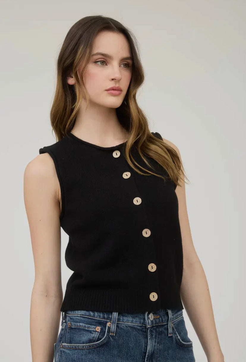 Monaco Knit Vest | Black