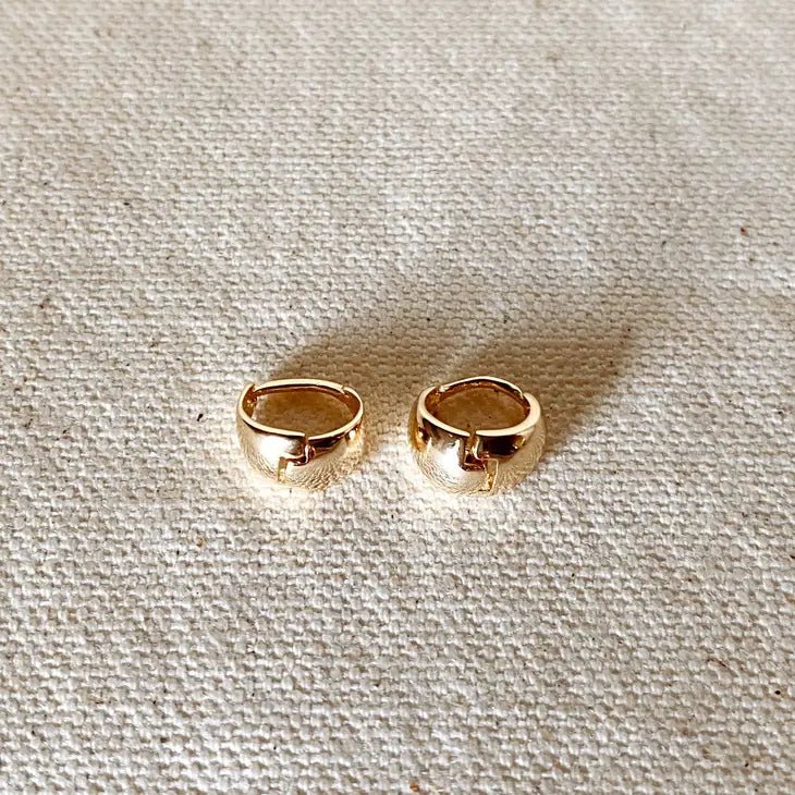 18K Gold Filled Polished Clicker Hoop Earrings