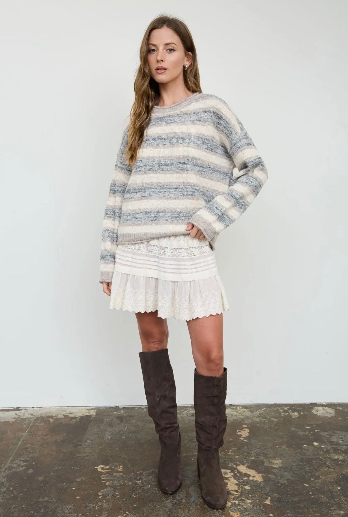 Sinclair Raw Edge Knit | Light Mocha