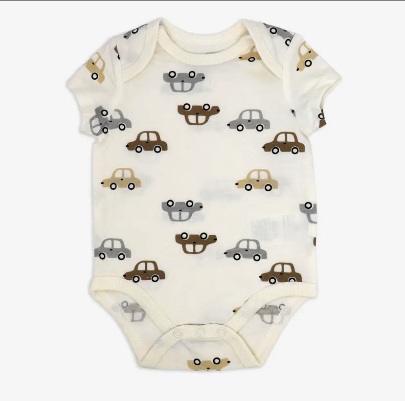 Cars Cream Short Sleeve Bodysuit