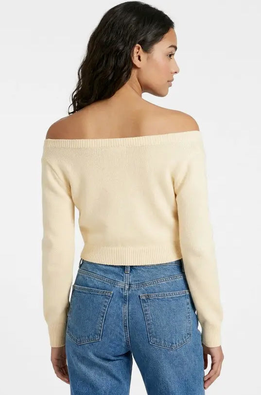 Arosa Off The Shoulder Crop Top | Cream