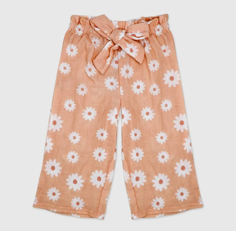 Girls 3 Piece Pant Set | Coral Sunflower