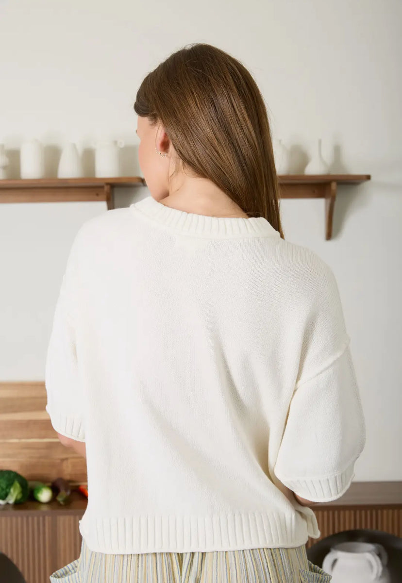Tavi Raw Edge Cardi | Natural