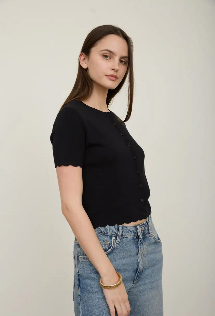 Moretto Cardi Top | Black