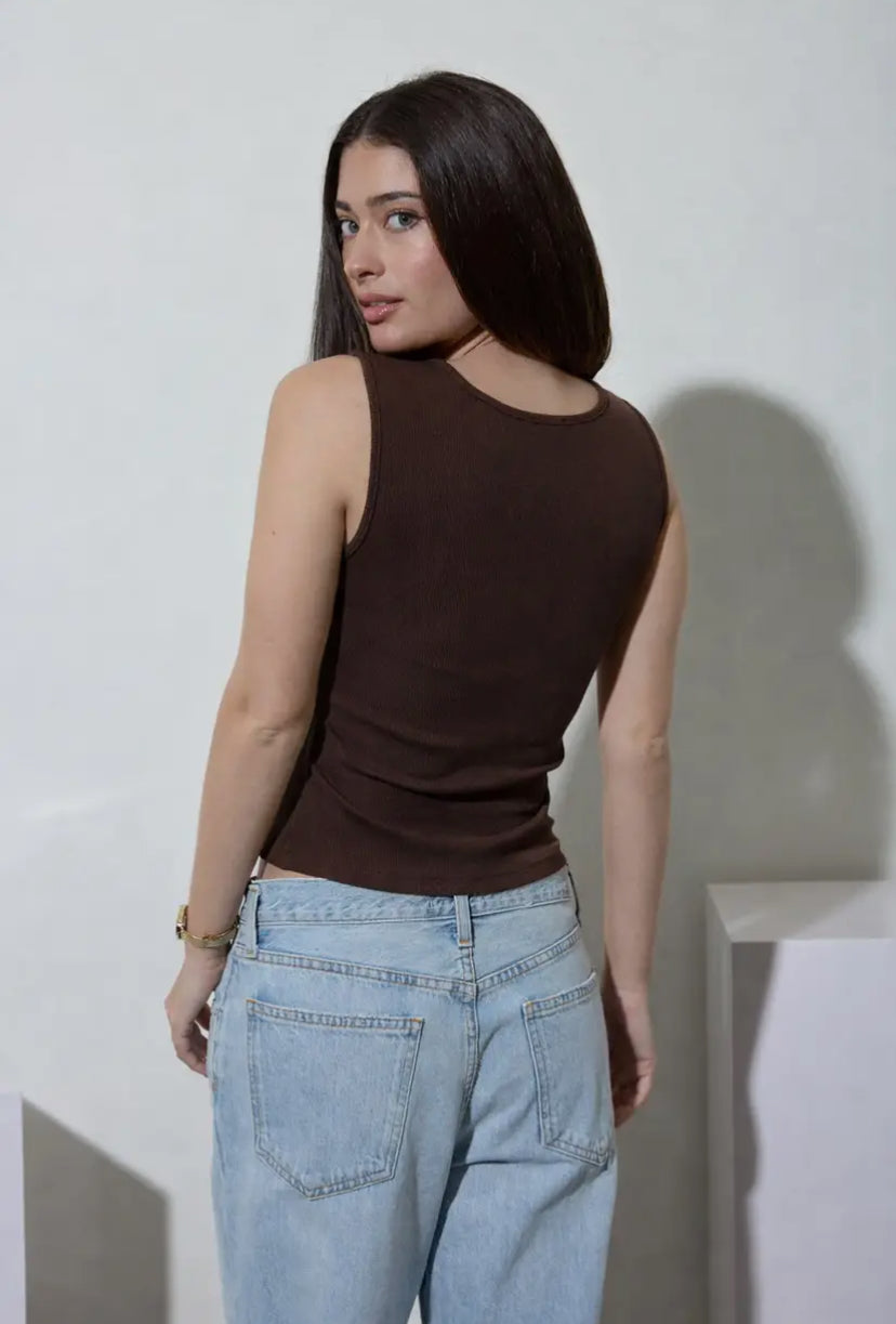 Charlize Tank Top | Dark Brown