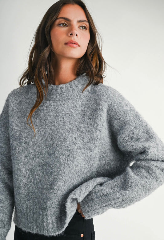 Brie Boucle Sweater | Grey