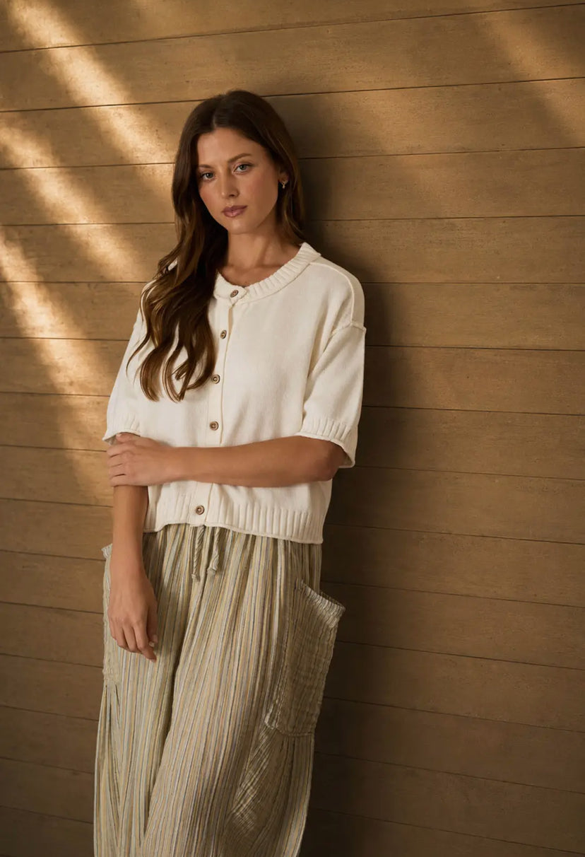 Tavi Raw Edge Cardi | Natural