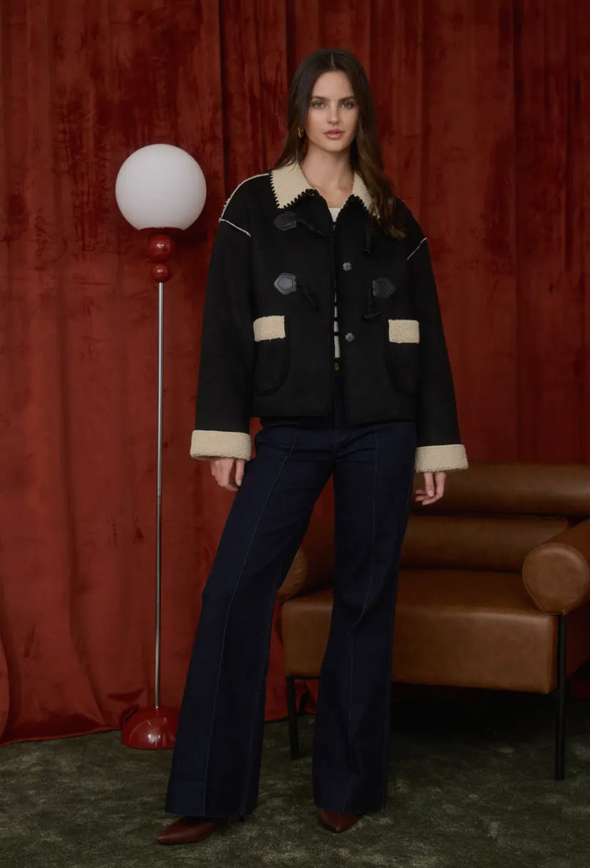 Bane Faux Suede Jacket | Black