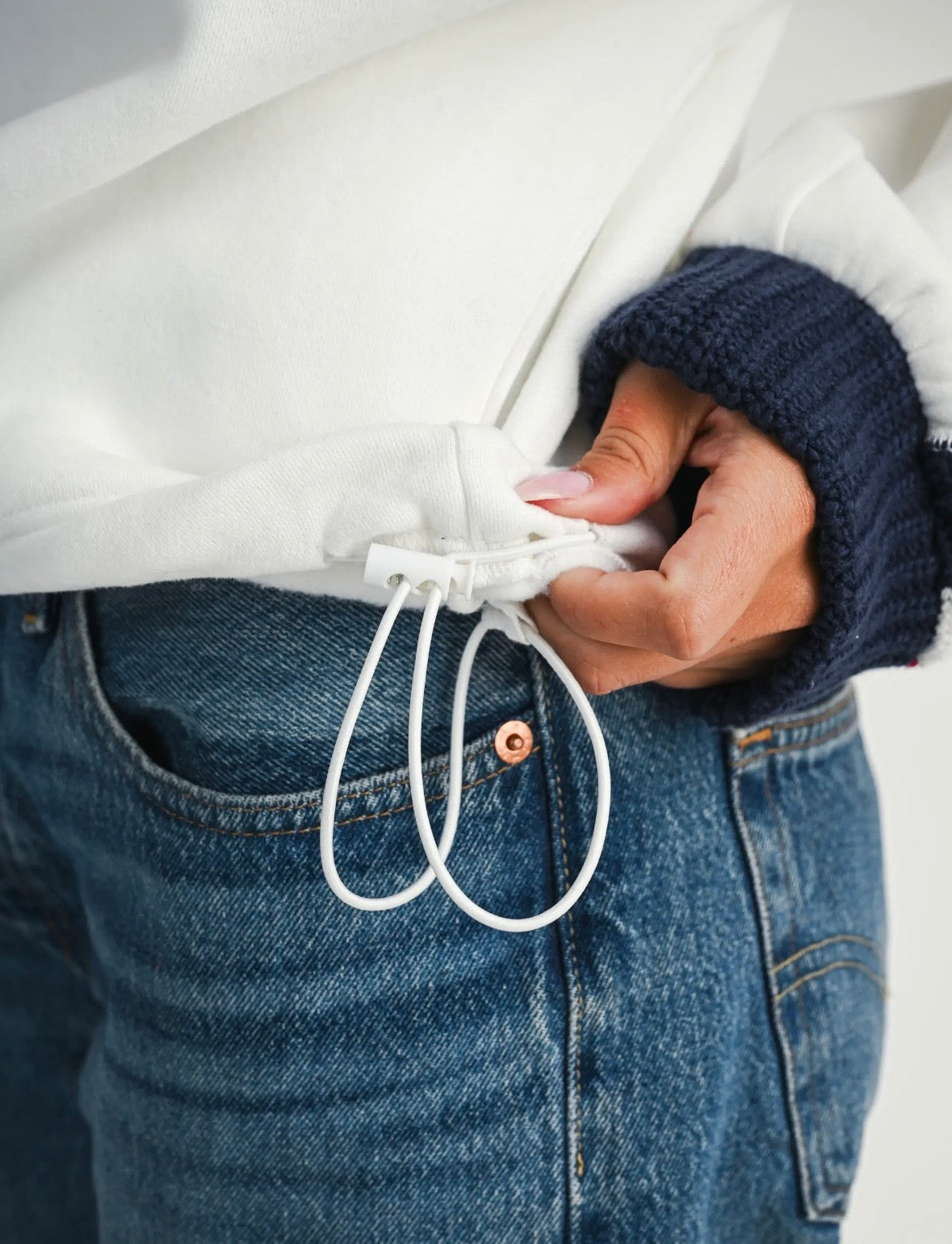 Varsity Half Zip Pullover | White Multi