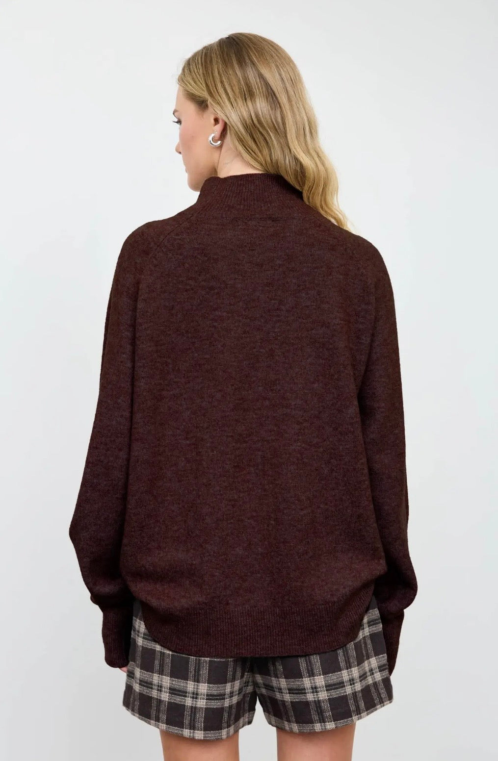 Thea Mock Neck | Burgundy