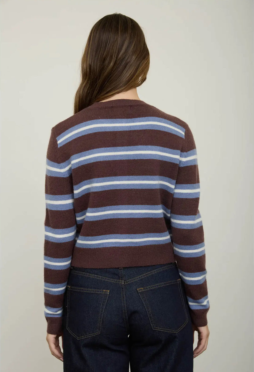 Crawford Stripe Cardi | Brown