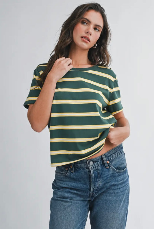 Monet Striped Tee | Green