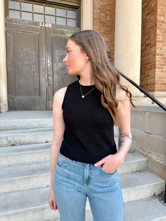 Lasso Knit Tank | Black