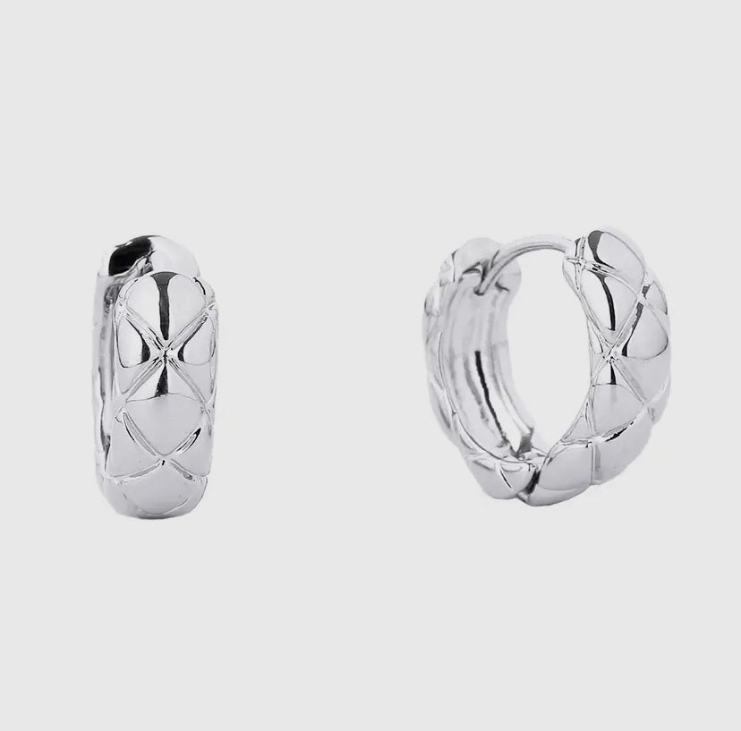 14K Gold Dipped C-Shaped Hoop Earrings | Silver