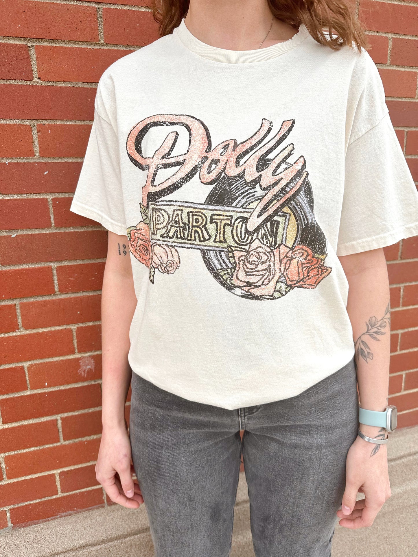 Dolly Parton Rose Record Graphic Tee