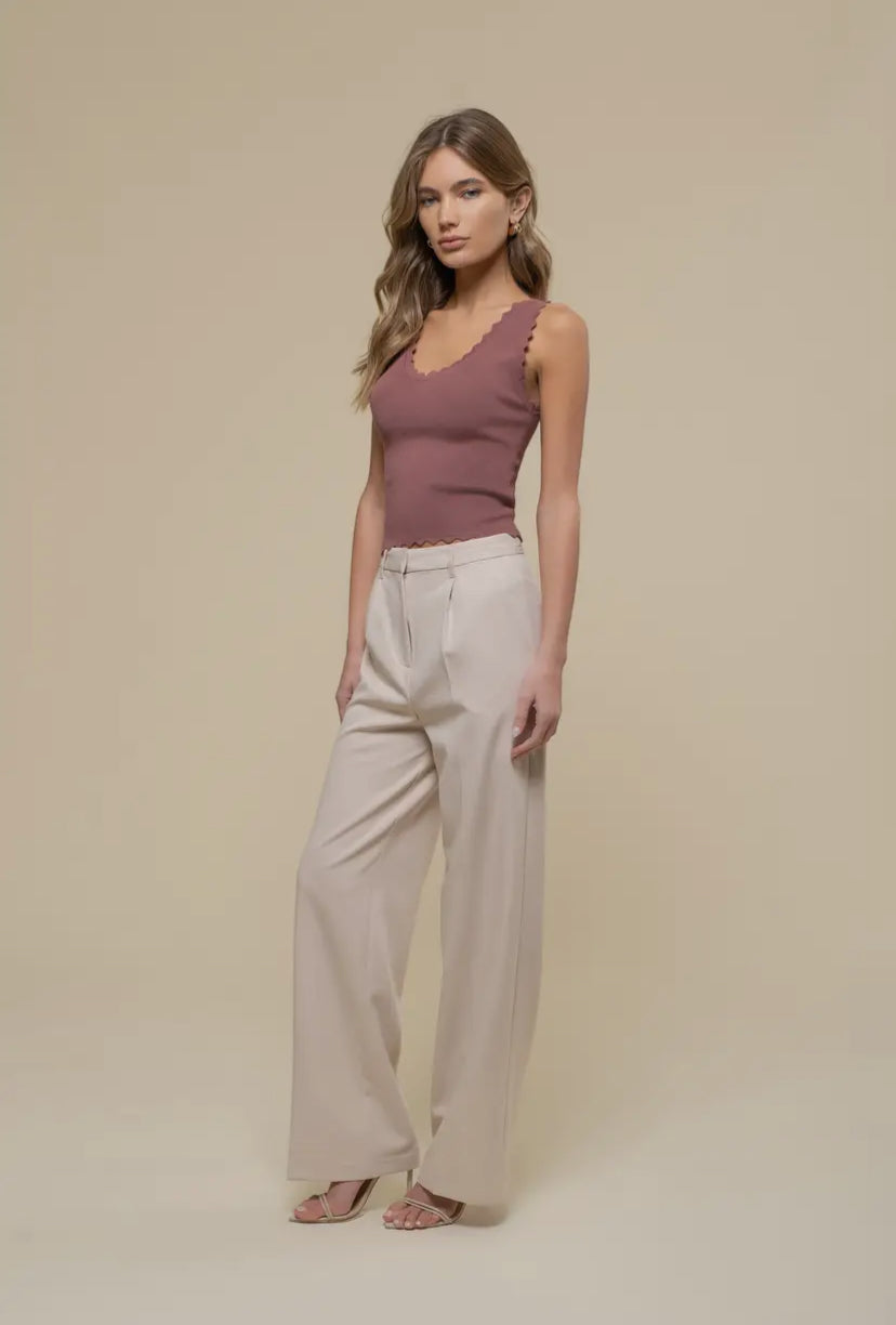 Delva Tank Top | Red Bean