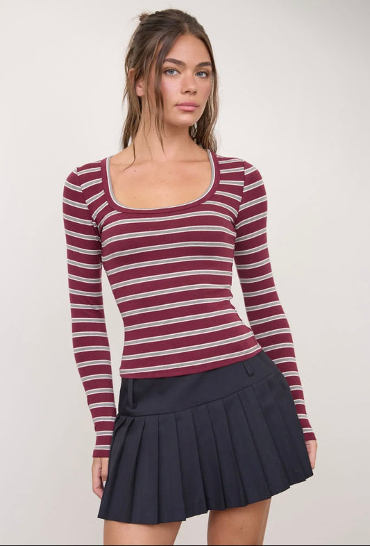 Scout Striped Long Sleeve | Mulberry