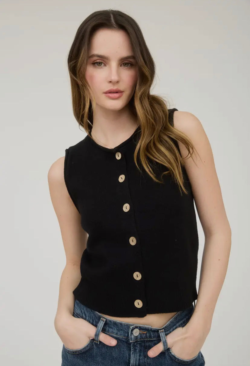Monaco Knit Vest | Black