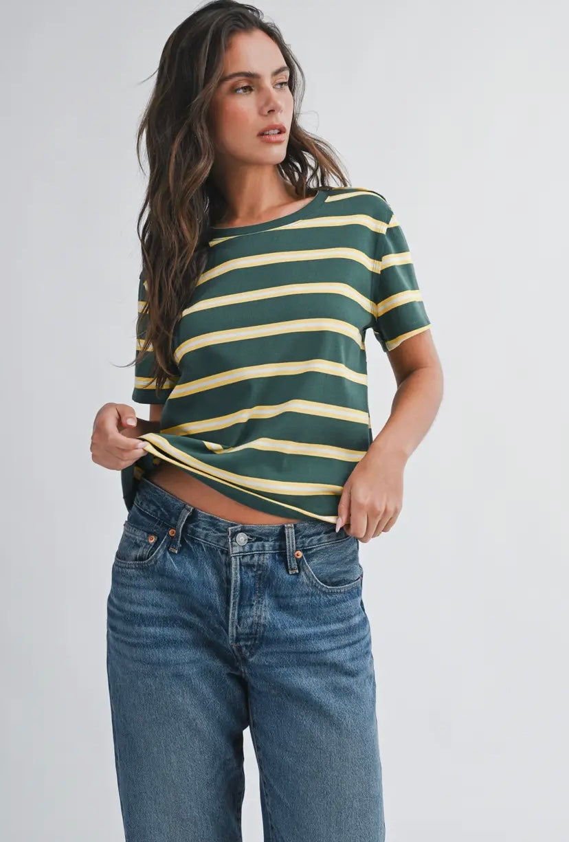 Monet Striped Tee | Green