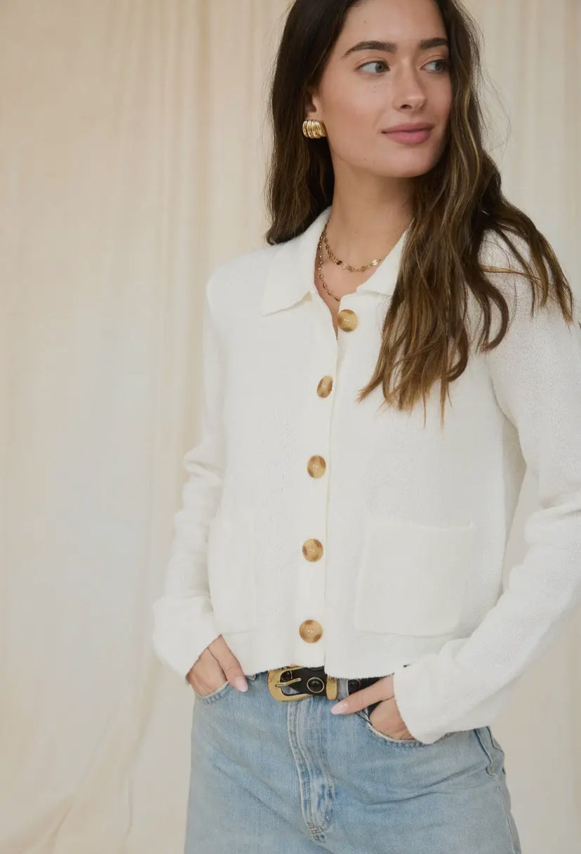 Shasta Knit Cardi | Ivory
