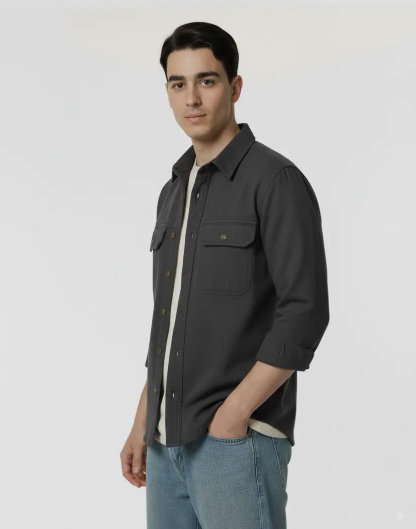 Benson Denim Button Down | Charcoal
