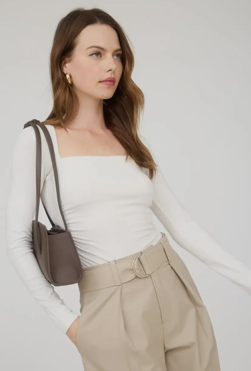 Beck Ruched Side Top | Ivory