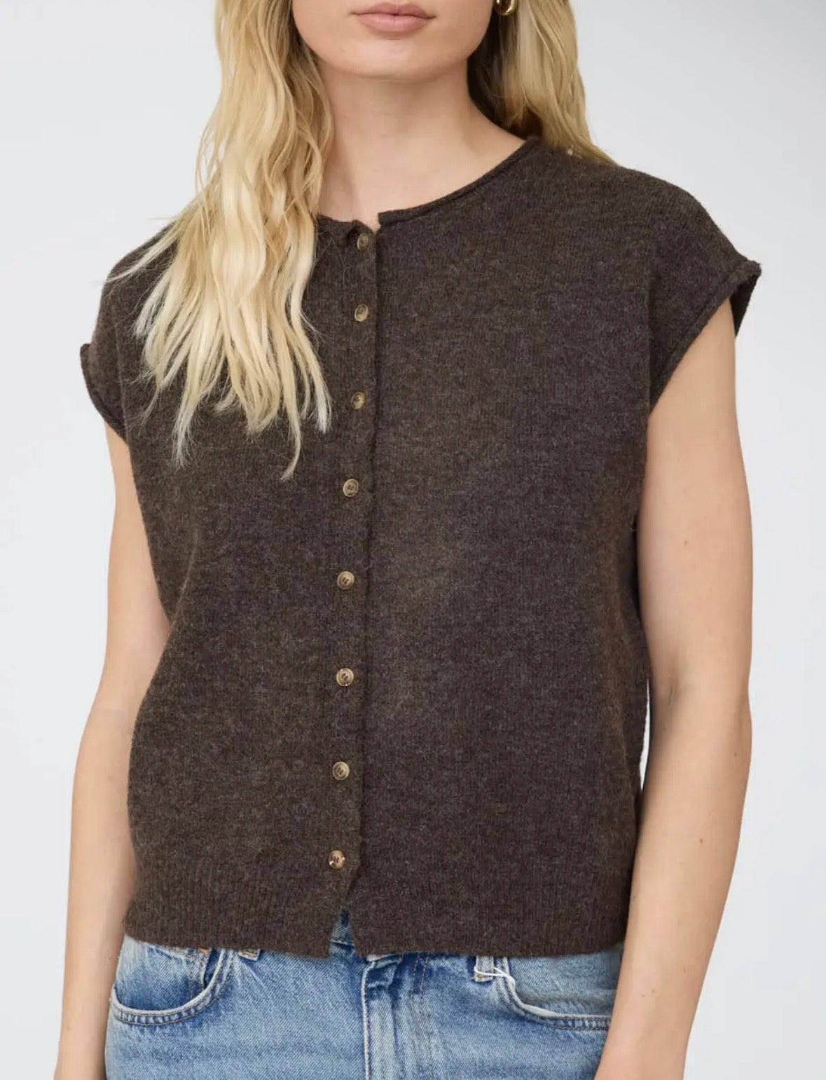Birdie Button Down Vest | Espresso