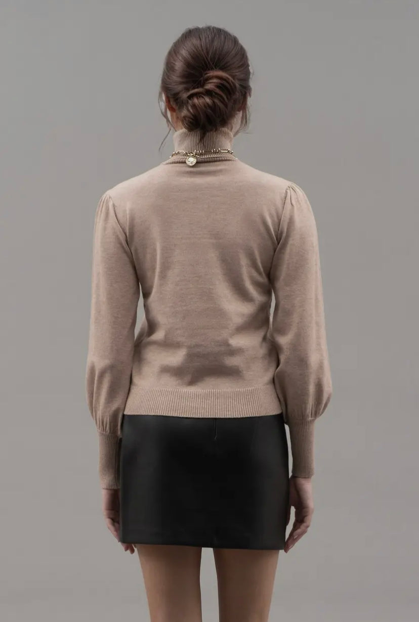 Izzy Elevated Turtleneck | Taupe