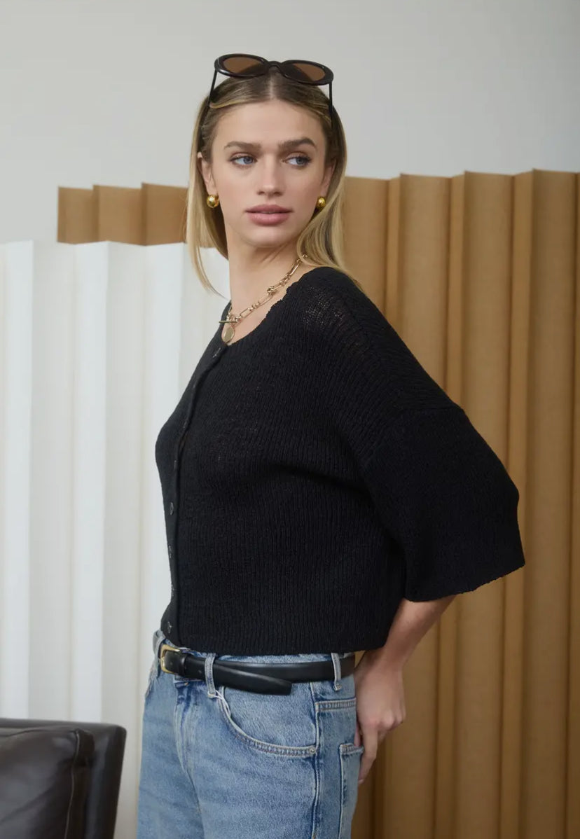 Kezia Knit Top | Black