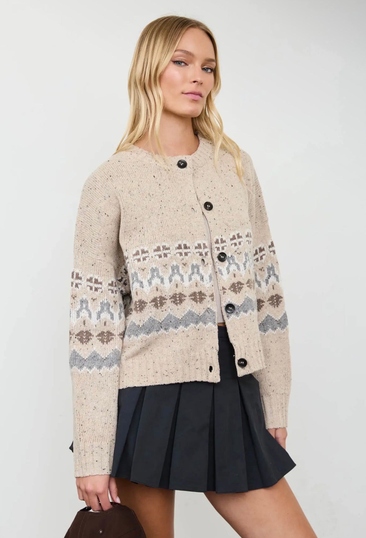 Bellamy Fair Isle Cardi | Oat