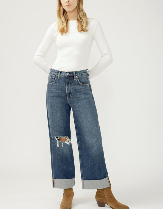 SILVER JEANS | Be Easy Wide Leg Crop / Thelma ADM347