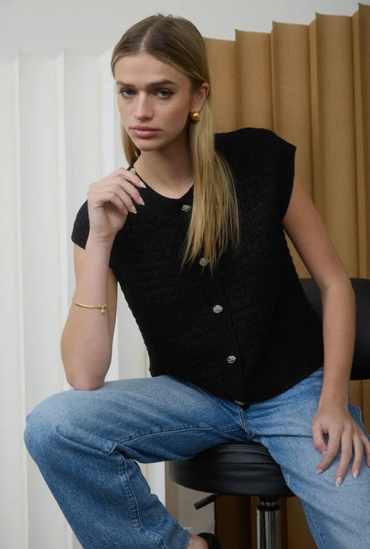 Bryelle Knit Top | Black