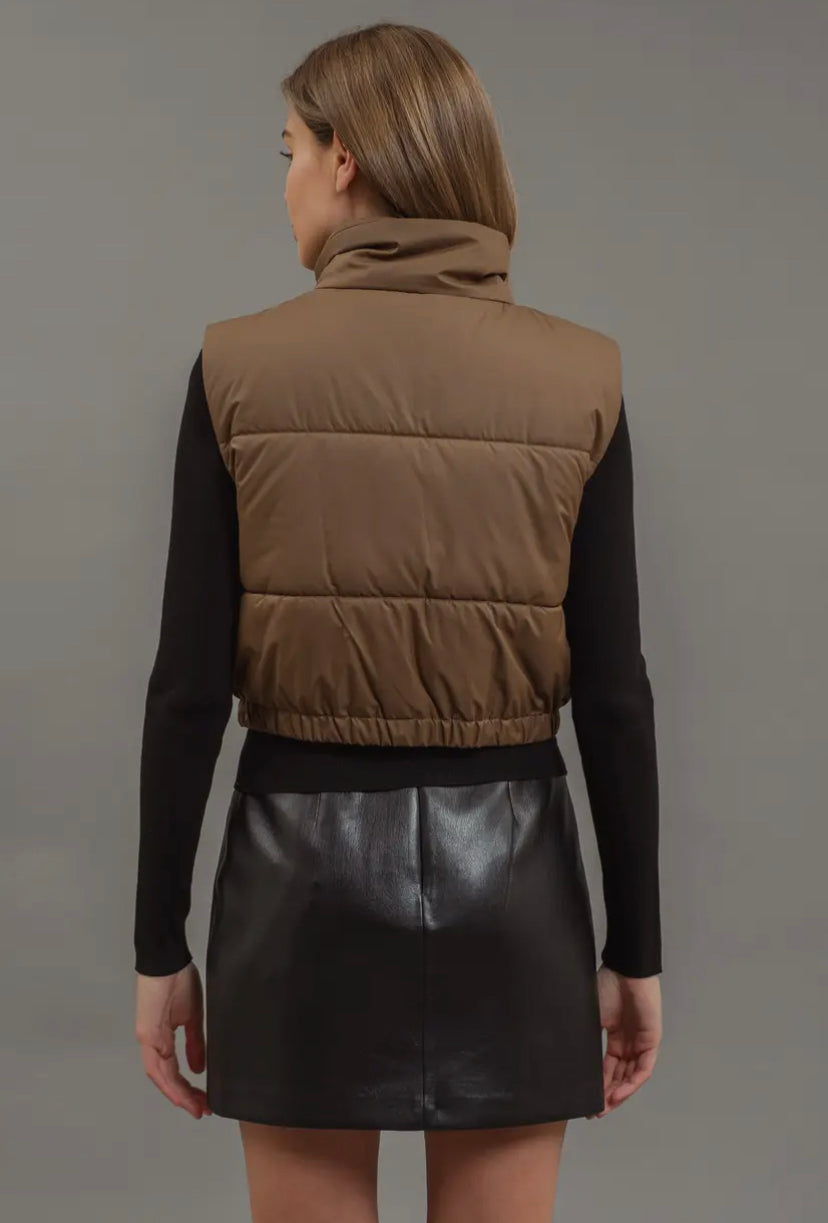 Coast Cropped Puffer Vest