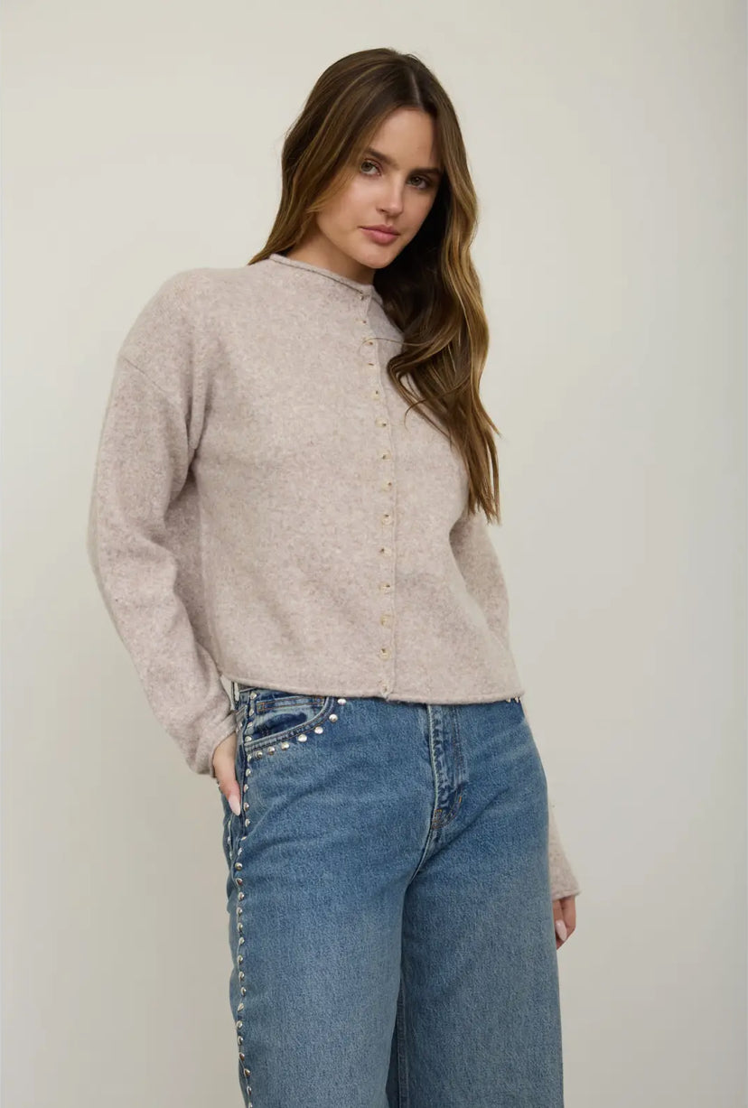 Marisol Raw Edge Button Down | Oatmeal