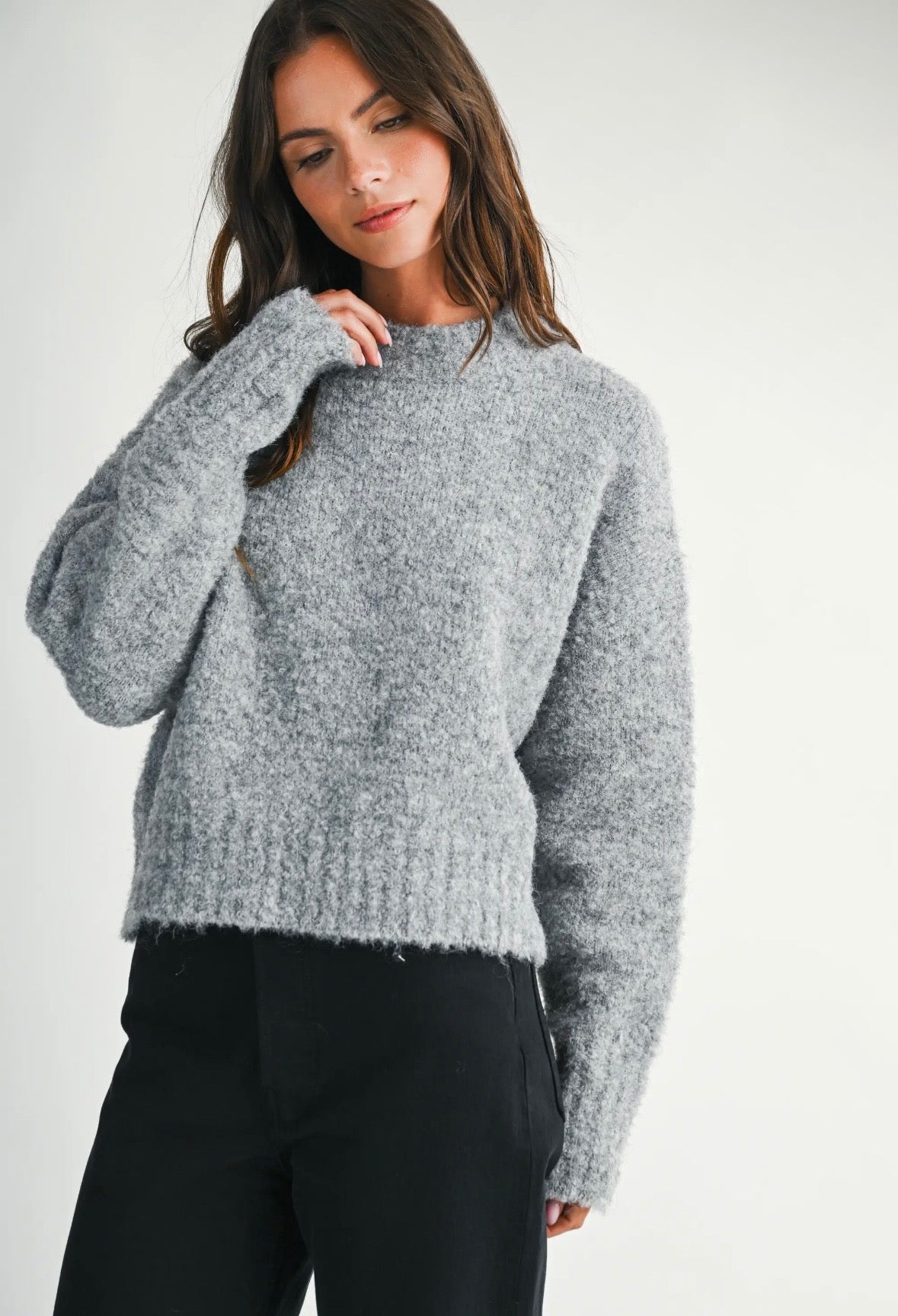Brie Boucle Sweater | Grey