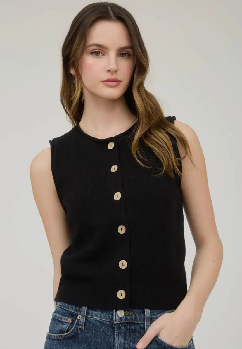 Monaco Knit Vest | Black