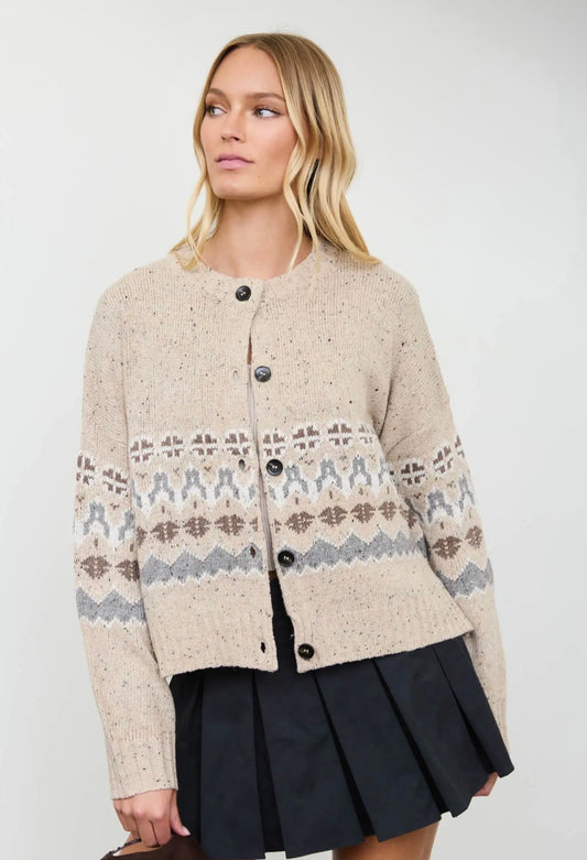 Bellamy Fair Isle Cardi | Oat